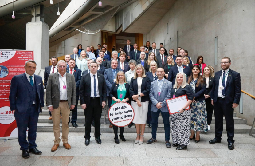 parliament photo call with cardiac risk in young awareness campaign